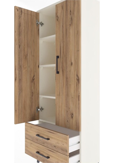 Arges Dolap 4 Raflı 2 Çekmeceli 2 Kapaklı 60x30x163 Aytaşı-çam Aytaşı