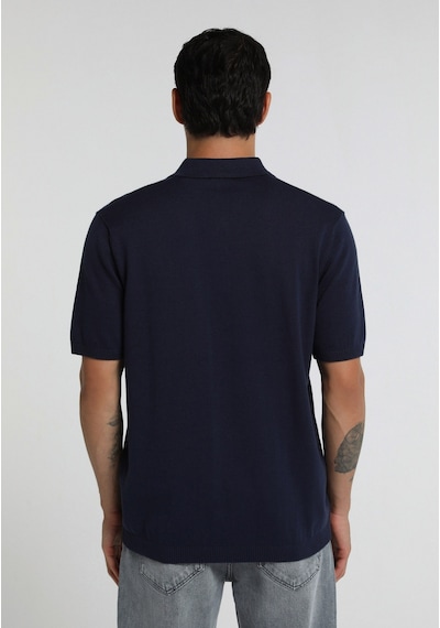 Colin's Colins Regular Fit Polo Yaka Jakarlı Erkek Lacivert Kısa Kol Kazak Cl1081649 Q1.v2 Nav