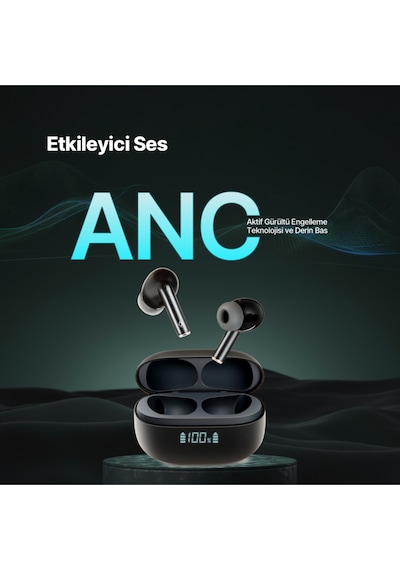 Airbeat Pro Anc Lcd Gerçek Kablosuz Tws Bluetooth Kulaklık- 2km159