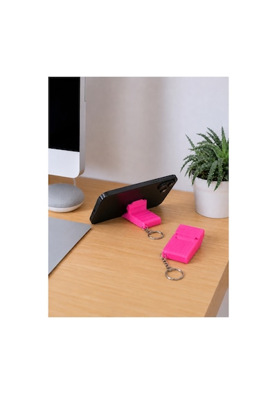 Tarzını Seç 3 Ü 1 Arada Mini Telefon Tutucu Anahtarlık Charm 2'li Set Pembe 3,5 7 1 Cm