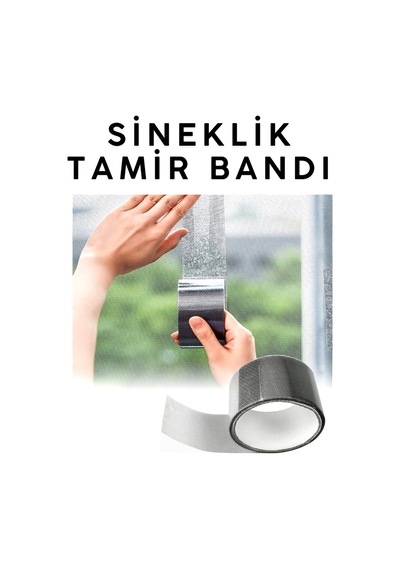 48mm X 2 Metre Fiber Tül Yaması -gri Yapışkanlı Sineklik Tamir Bandı Delik Kapatıcı Sinek Kovucu Tül Tamir Yapışkanı