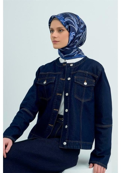Armine İpek Eşarp 2026 Yaz - 9512-35 Lacivert Twill
