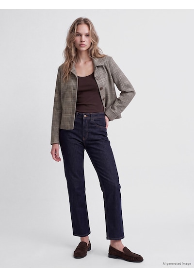 Lcw Jeans İndigo Yüksek Bel Straight Fit Kadın Jean Pantolon
