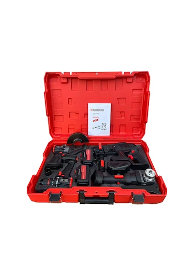 Specco Black Spark 4'lü Akülü Set 2x4.0AH BS20V 1050 Darbeli Matkap + BS20V-350N Somun Sökme + BS20V-115/125A Taşlama + BS20V-SDS26 Kırıcı Delici - XBS20V-001SET Specco Black Spark 4'lü Akülü Set 2x4.0AH BS20V 1050 Darbeli Matkap + BS20V-350N Somun Sökme + BS20V-115/125A Taşlama + BS20V-SDS26 Kırıcı Delici - XBS20V-001SET