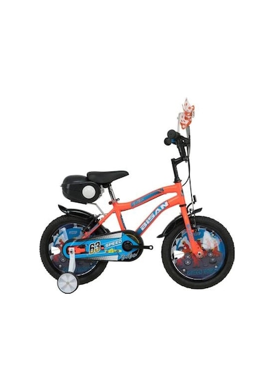 Bisan Bobo Çocuk Bisikleti 26cm 16 Jant Neon Turuncu Mavi Çok Renkli