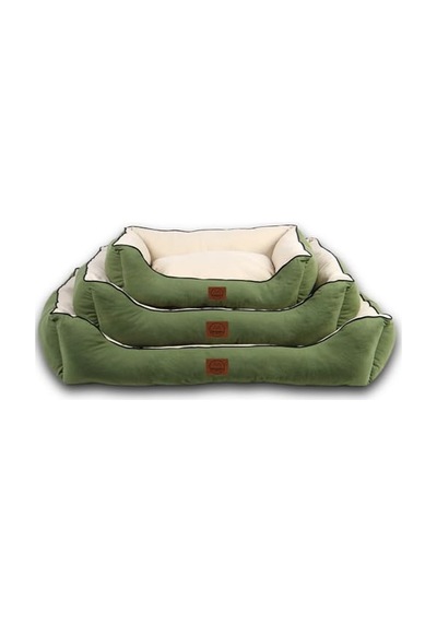 Lucy Köpek Yatağı 40 55 18 Cm Yeşil Ekru - Yüksek Kaliteli Pet Yatağı, Konforlu Minderli, Yıkanabilir, Day