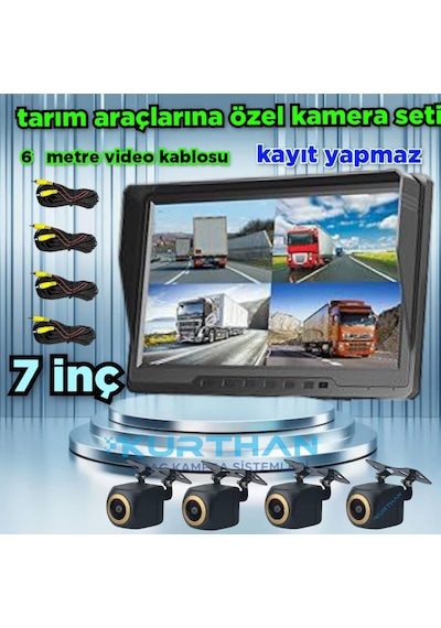 7 İnç Kayıtsız Ekran Ve 4 Adet Ahd 720p Balık Gözü 170'' Kamera
