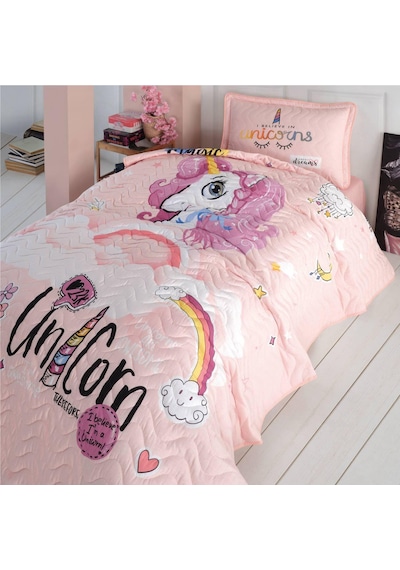 Clasy Ranforce Yatak Örtüsü Tek Kişilik Pink Dreams V1 Pudra