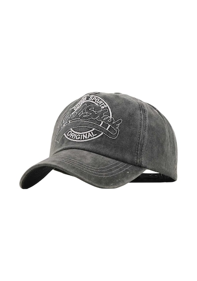 Tezzgelsin Unisex Eskitme Rock Shark Nakışlı Ayarlanabilir Beyzbol Kep Şapka Siyah
