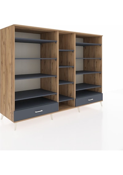 Kronos Dolap 14 Raflı 2 Çekmeceli 220x59x163 Çam-antrasit Çam-antrasit Kronos Dolap 14 Raflı 2 Çekmeceli 220x59x163 Çam-antrasit Çam-antrasit