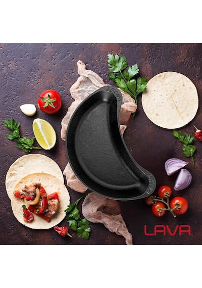 Lava Fajita Tabağı Böbrek Form Siyah Mat 10 X 20 Cm Siyah