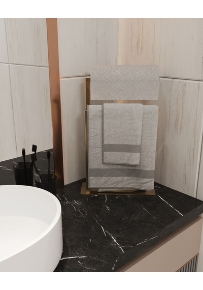 Aju Havluluk Tezgah Üzeri Kağıt Havluluk Ev Banyo Dekorasyonu Paslanmaz Metal Montaj Gerektirmez Gold Gold