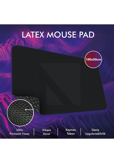 MP05 - 100x50 3xlarge Siyah Gaming Mousepad Ev Ofis Oyun