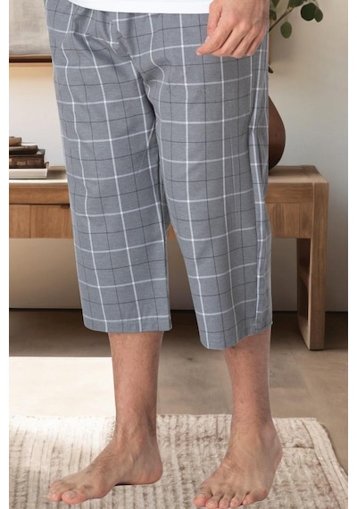 Mecit 3007 Gri Ekoseli Erkek Kapri Alt Pijama 001