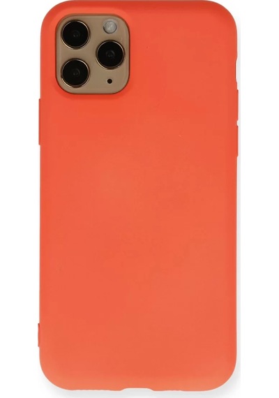 Newface Apple Apple iPhone Uyumlu  11 Pro Kılıf Nano İçi Kadife Silikon - Turuncu