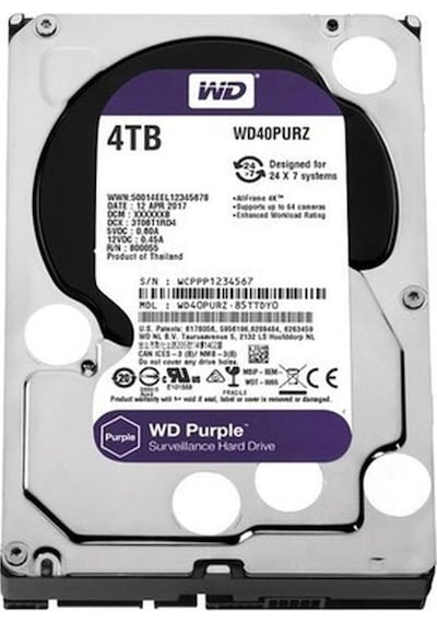 Wd Wd40purz Purple 3.5'' 4tb Sata 3.0 64mb Cache 7/24 Güvenlik Harddisk