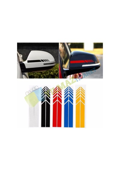 Araba Yan Dikiz Ayna Şerit Oto Sticker Etiket Yapıştırma 3 Çift 15 X 2 Cm