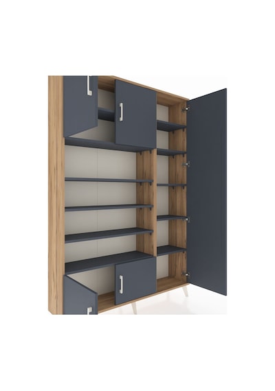 Arges Dolap 11 Raflı 5 Kapaklı 132x30x195 Çam-antrasit/antrasit Çam Arges Dolap 11 Raflı 5 Kapaklı 132x30x195 Çam-antrasit/antrasit Çam