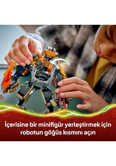 LEGO® NINJAGO® Cole’un Görev Robotu ve Ejderha Zane 71854 - 7 Yaş ve Üzeri Çocuklar için 3 Minifigür İçeren Yapım Seti (364 Parça)