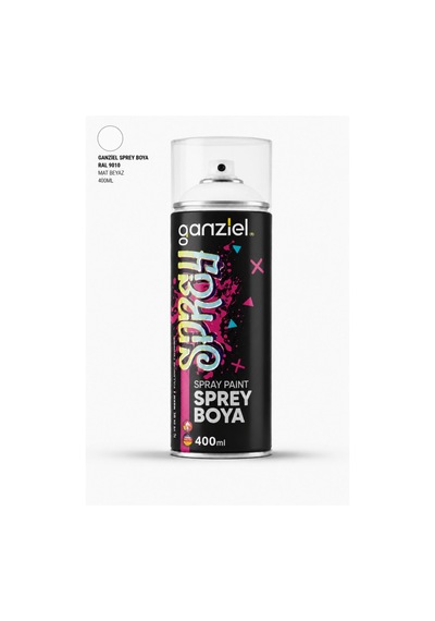 Ganziel Ral 9010 Mat Beyaz Sprey Boya - 400 Ml