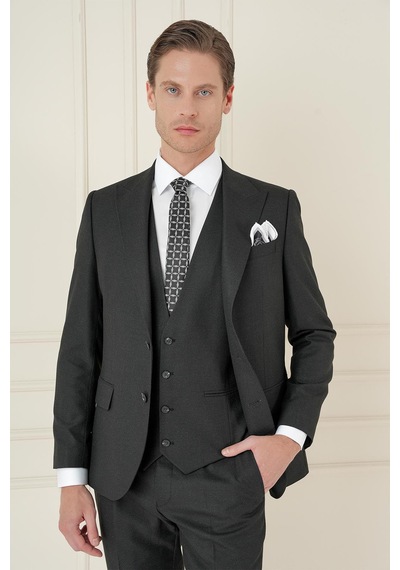 Efor Tk 911 Slim Fit Siyah Spor Takım Elbise Siyah