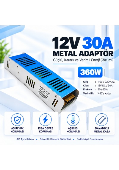 12v 30a Metal Adaptör