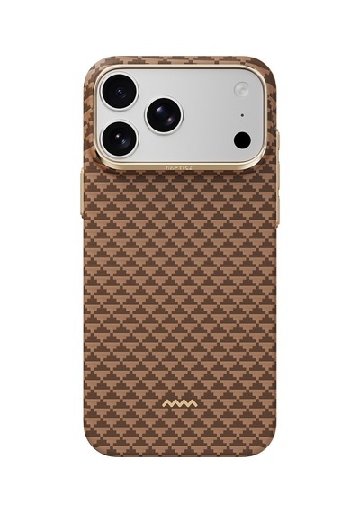 Apple iPhone Uyumlu 18 Pro Max Kılıf M-safe Özellikli Raptic Aramid Skin Origin Serisi Karbon Kapak Kahverengi