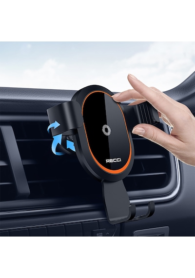 Recci Rho-c26 Araç İçi Telefon Tutucu 360 Dönebilen Havalandırma Tasarımlı Siyah