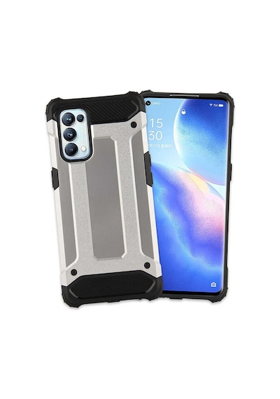 Noktaks - Oppo Uyumlu Oppo Reno 5 Pro 5g - Kılıf Çift Katman Zırh Tank Crash Military Kapak - Mavi