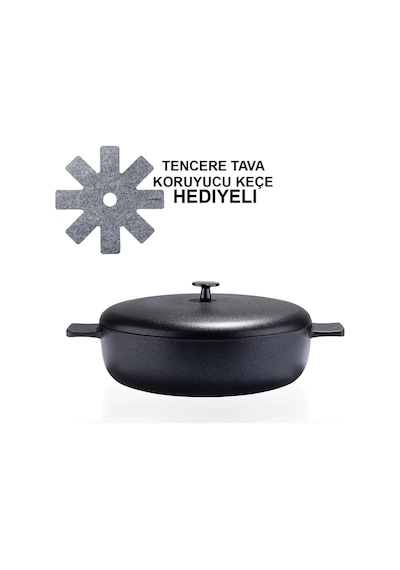 Cooknkeep Siyah Inci Pilav Tenceresi 28 Cm Siyah Siyah