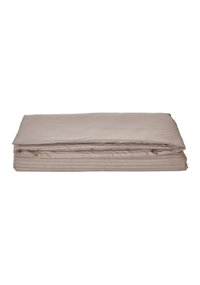 Komfort Home Tek Kişilik Çizgili Pamuk Saten Nevresim / Sütlü Kah