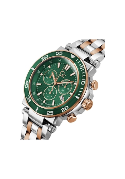 Gc Gcz14009g9mf Quartz Çelik Rose/gri Yeşil Kadran 10 Atm 44 Mm Erkek Kol Saati