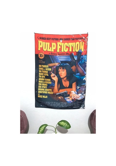 Pulp Fiction Film Afişi Desenli Tasarım Duvar Halısı