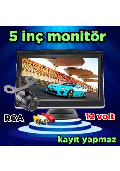 5'' Ekran + 1 Tane Kelebek Kamera Seti 12 Volt Kayıt Yapmaz