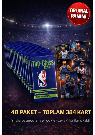 Panini Nba Top Class 2024 Koleksiyonluk Basketbolcu Kartları + 48 Paket 384 Adet Kart