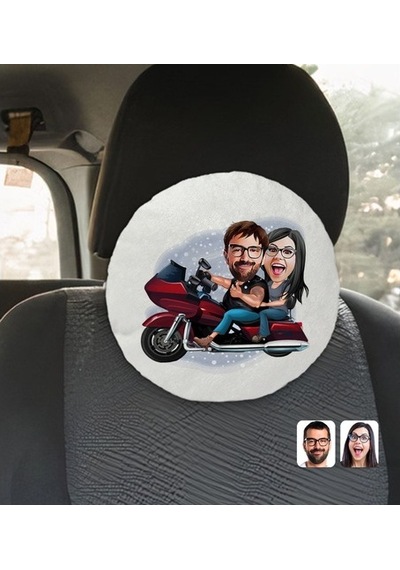Kişiye Özel Sevgililer Karikatürlü Yuvarlak Dekoratif Kırlent Yas (527061893)