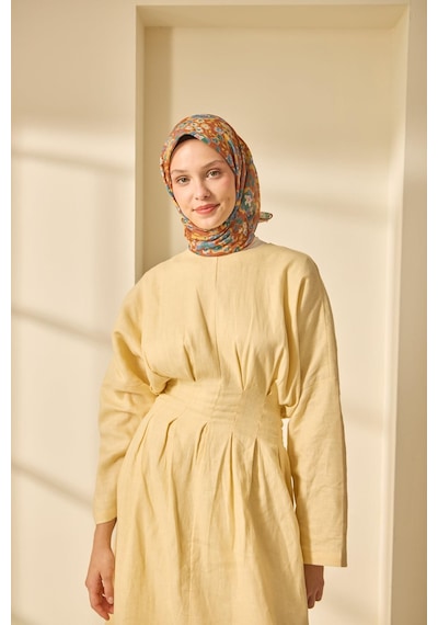 Silk Home Soft Eşarp 73090-03 Taba, İndigo, Sarı, Yeşil