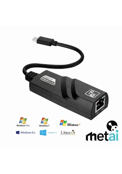 Metai Usb Type-c To Ethernet Dönüştürücü 1000 Mbps Usb 3.0 Gigabit Lan Adaptör Apple Uyumlu MacBook , Laptop, Tablet Hızlı İnternet Adaptörü