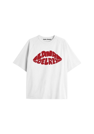 Kalic Studio Lana Del Rey Oversize T-shirt Kod46 Beyaz-46