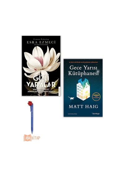 1. Gizli Yaralar - Esra Ezmeci, 2. Gece Yarısı Kütüphanesi - Matt Haig, Kalem Hediyeli