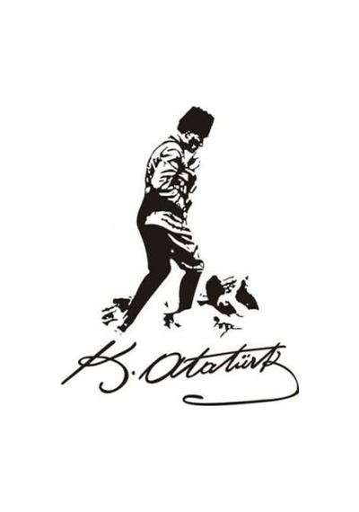 Mustafa Kemal Atatürk Oto Sticker Siyah 25 15 Cm