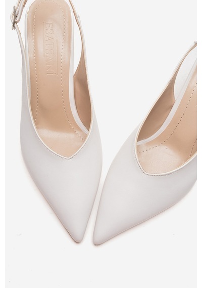 Esatsani Beyaz Cilt Arka Açık 9 Cm İnce Topuklu Özel Günler Davet Stiletto Kadın Ayakkabı Beyaz Cilt Deri Esatsani Beyaz Cilt Arka Açık 9 Cm İnce Topuklu Özel Günler Davet Stiletto Kadın Ayakkabı Beyaz Cilt Deri