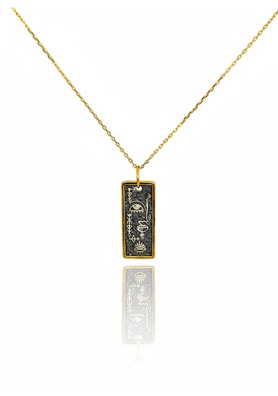 G&a Jewels - Mystic Symbols - 925 Ayar Oksitli Yaldız Altın Kaplama Gümüş Kolye Altın - Gümüş G&a Jewels - Mystic Symbols - 925 Ayar Oksitli Yaldız Altın Kaplama Gümüş Kolye Altın - Gümüş