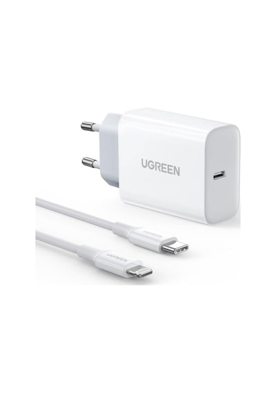 Ugreen 20W Pd Şarj Cihazı Ve Pd To Lightning Apple Uyumlu iPhone Data Şarj Kab (526220350)