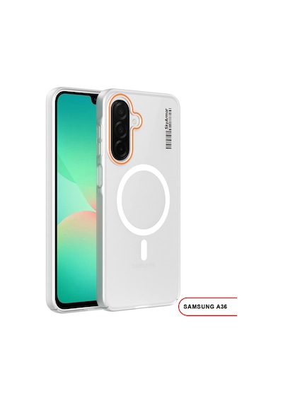 Samsung Galaxy A36 Uyumlu Mat Sert Klein Kılıf Beyaz