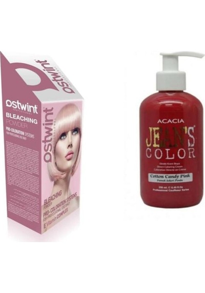 Jean's Color Saç Boyası Pamuk Şekeri Pembe + Ostwint Saç Açıcı