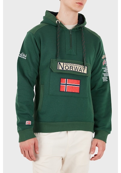 Norway Geographical Kapüşonlu Yarım Fermuarlı Outdoor Sweat Erkek Sweat Gymclassa100 Yeşil