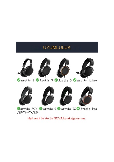 Steelseries Arctis 1 3 5 7 9 9x Pro Uyumlu Kulaklık Süngeri Pedi Kulaklık Yastığı Ped Siyah-beyaz