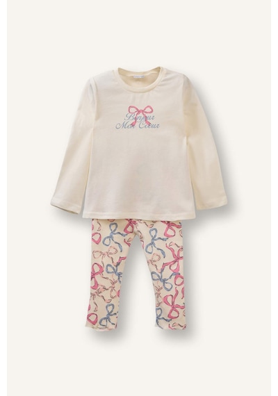 Defacto 2li Pijama Takımı Kız Bebek H2653a526sper99 Ekru-er99