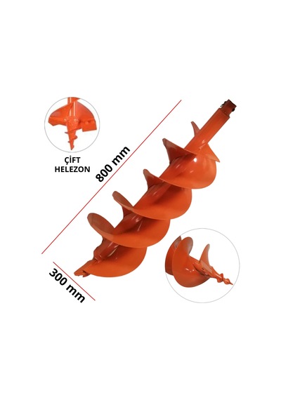 Garden Pro Çift Helezonlu Toprak Burgu Ucu 300 Mm